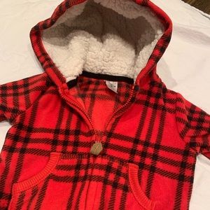 Red plaid baby boy jacket